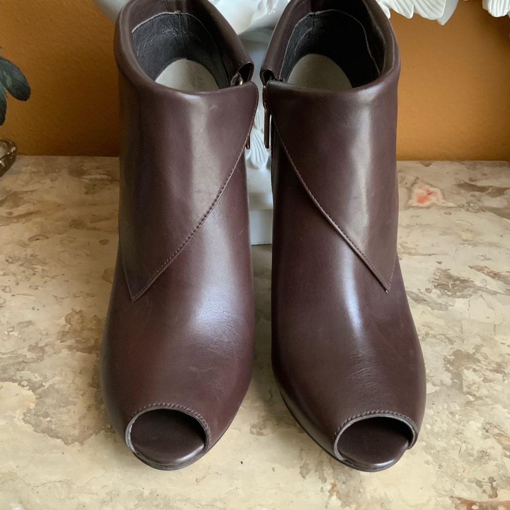 Michael Kors - Kendra - Brown Ankle Booties with Block Heel